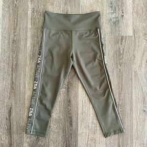 Zyia Active Olive Green Cropped Leggings - Size: 6-8